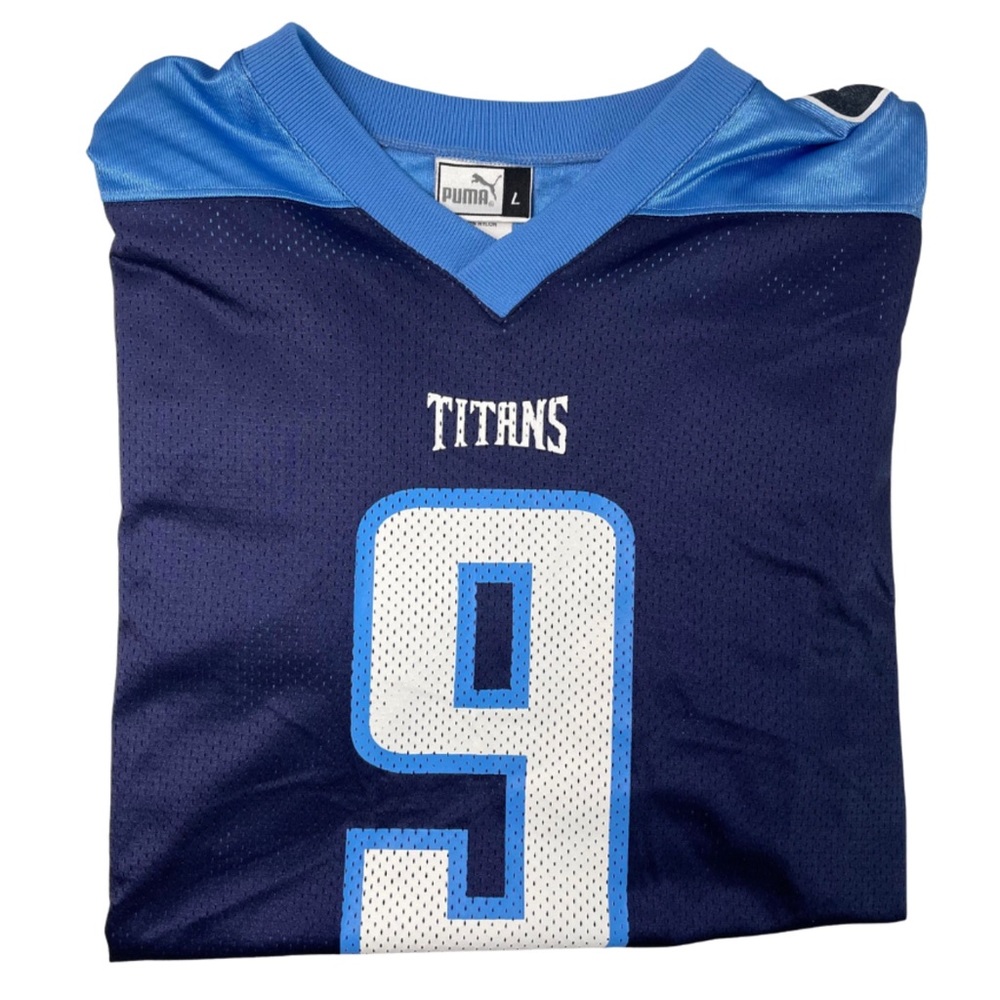 Men’s #9 vintage Steve McNair Tennessee Titans NFL Football Jersey Size Large